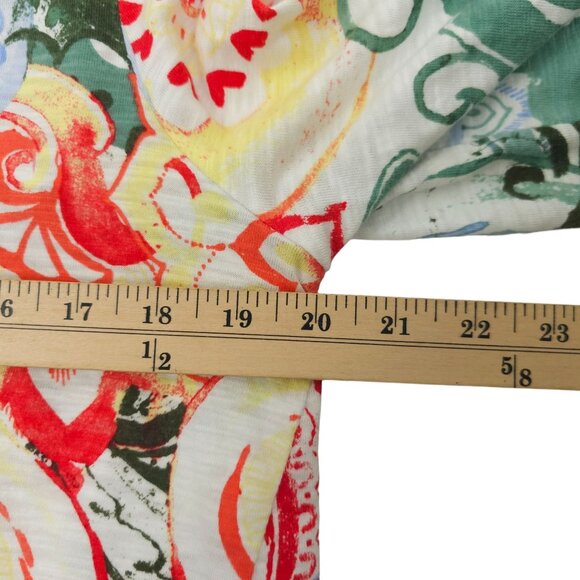 Chicos Floral Print Paisley Boho Top Womens 1 US M 3/4 Sleeve Scoop Neck Tunic - Picture 16 of 16